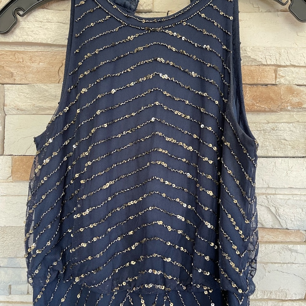 Navy beaded gown